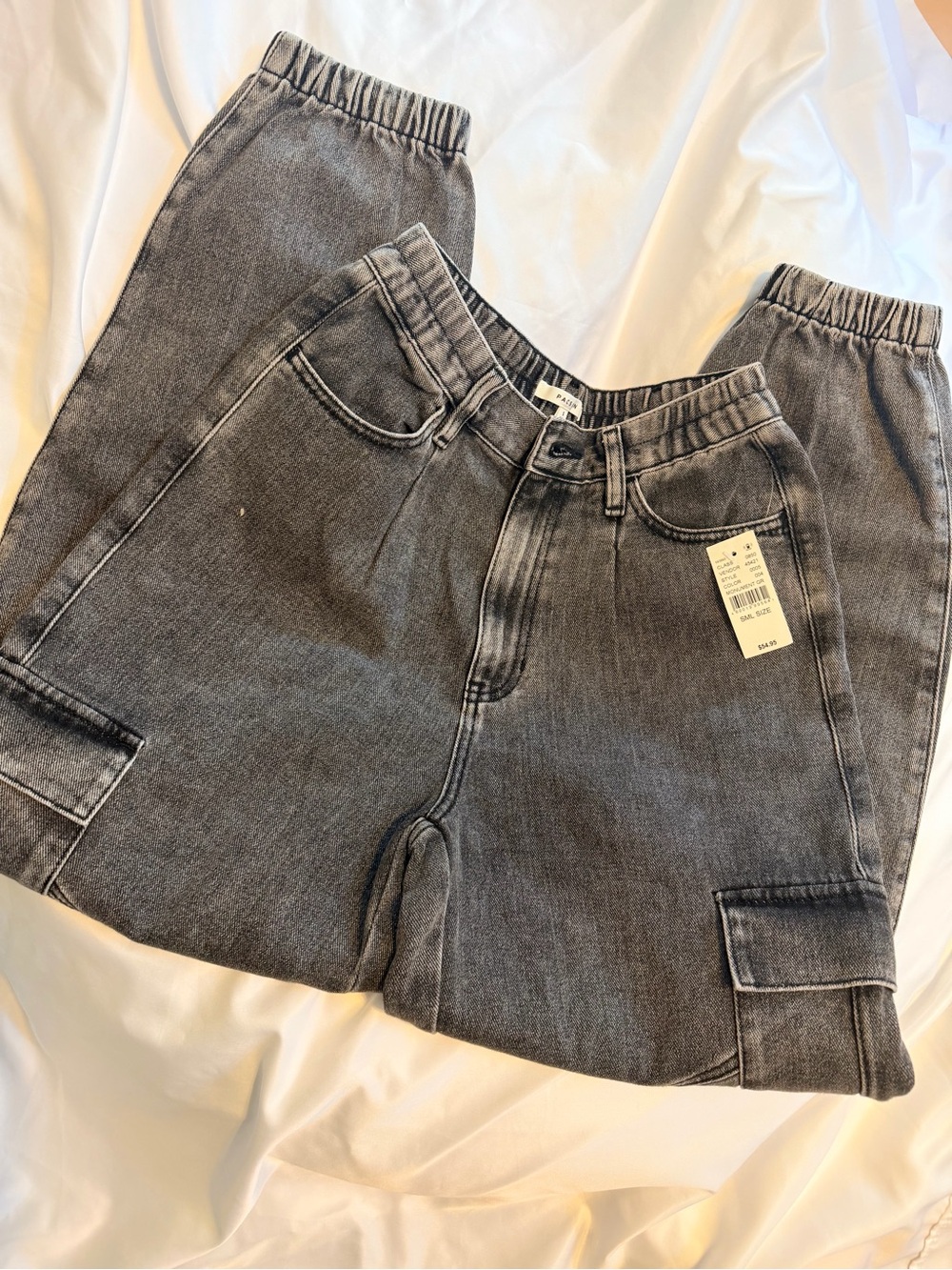 PacSun Girls' Faded Black Cargo Jeans